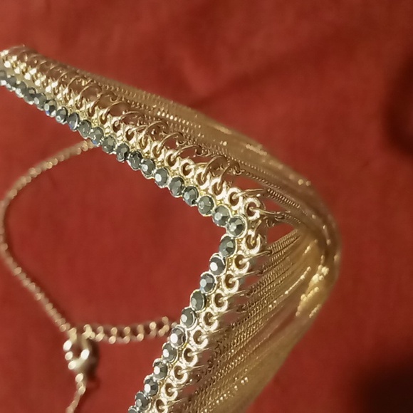 Bib collar necklace multi layer necklace 18 in long nwot . - Picture 2 of 7